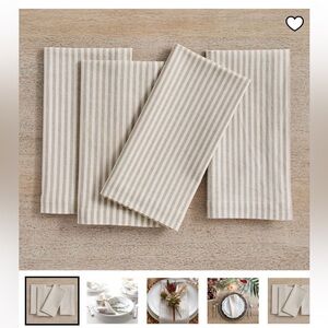 Pottery Barn Striped Linen Napkins